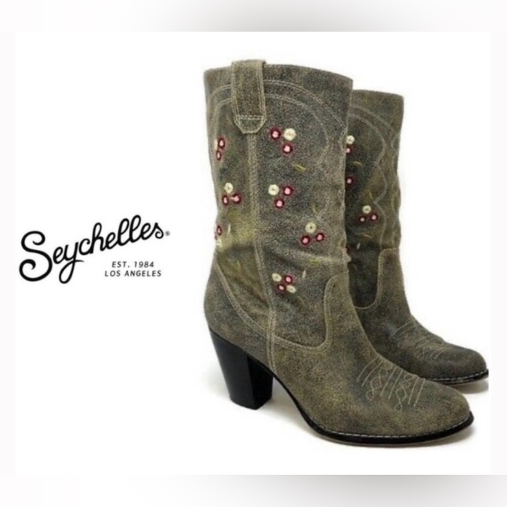 Seychelles Women's Floral Heeled Boots - Gray